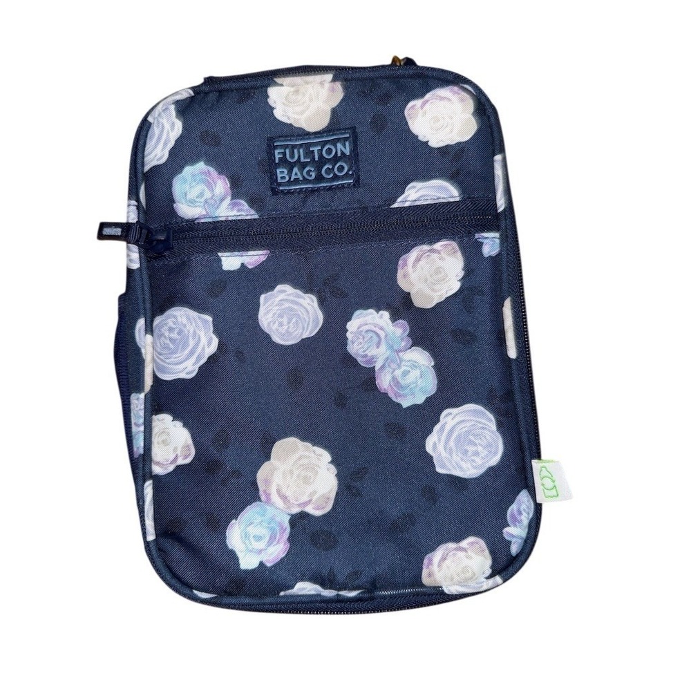 Fulton Bag‎ Co. Upright Insulated Lunch Bag Midnight Floral Navy Blue
